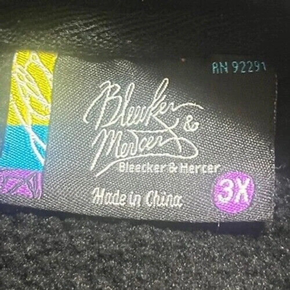 Bleecker & Mercer Black Embroidered Graphic‎ Boss Hoodie Sweatshirt Men's 3XL